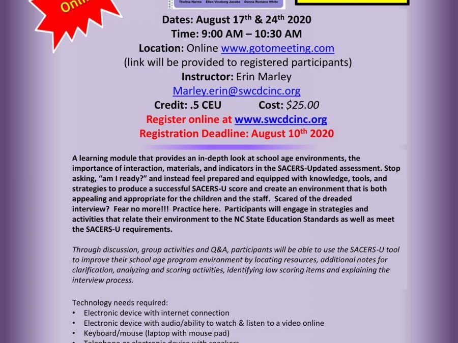 Online- SACERS U: Getting “U” Ready  – Self Paced/On Demand Part 1 & 2