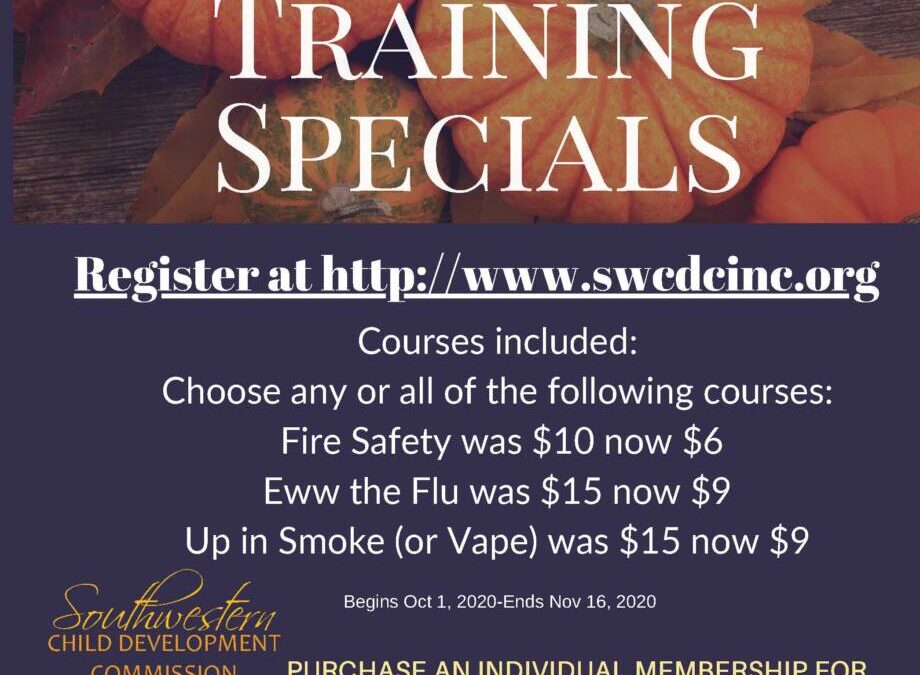 SWCDC – Autumn Training Specials  on Demand trainings