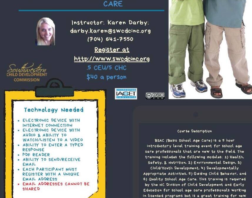 SWCD _ BSAC – Basic School Age Care – Self Paced on Demand